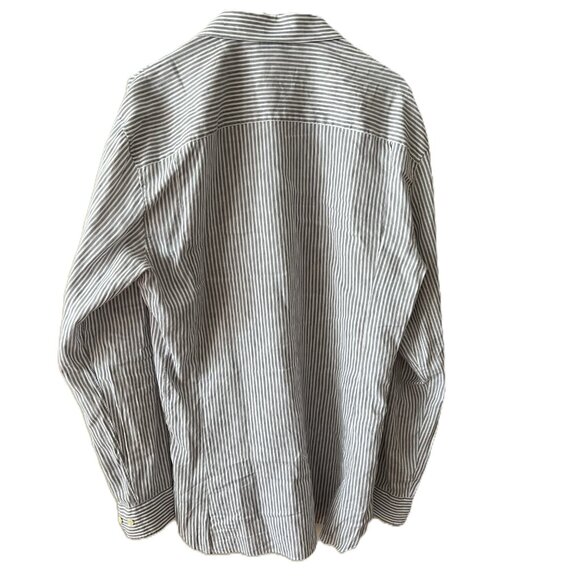 Z Zegna Gray and White Striped Dress Shirt Men's 43/17 Regular Fit - Picture 2 of 4